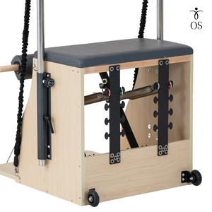 Back view of the Maple Timber Chair highlighting the spring attachment points and natural light wood grain.