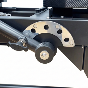 Heavy-duty adjustable handlebars on the Jet Reformer, featuring multiple grip positions and secure locking for high-intensity lunges and planks.