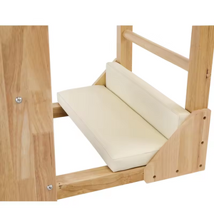 Adjustable sliding base mechanism on the Oak Timber Ladder Barrel, allowing for easy distance customization between the ladder and barrel