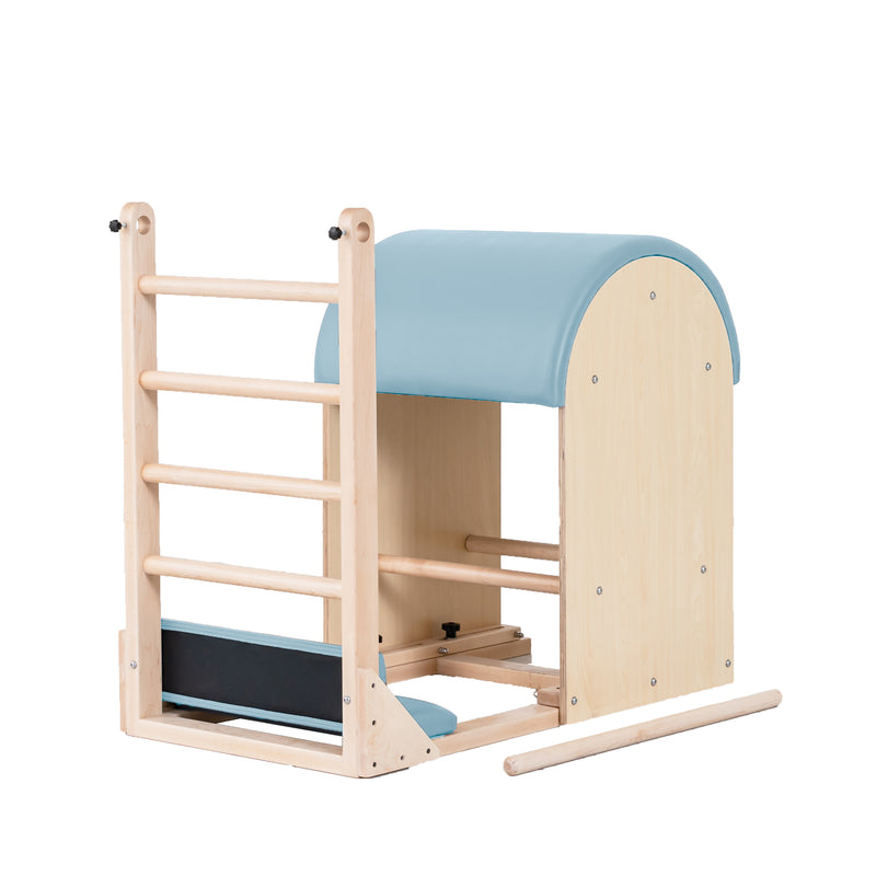 Oshun Timber Ladder Barrel in maple with sky blue upholstery
