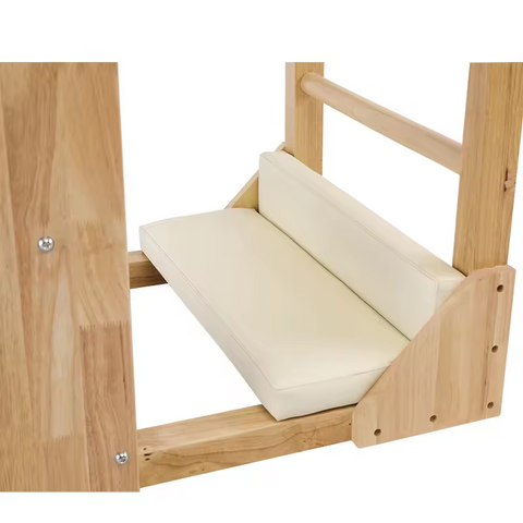 Adjustable sliding base mechanism on the Oak Timber Ladder Barrel, allowing for easy distance customization between the ladder and barrel