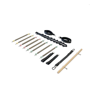 Tower Edition accessories for the Oshun Timber Reformer: tower springs, straps, loops and a wooden roll-down bar